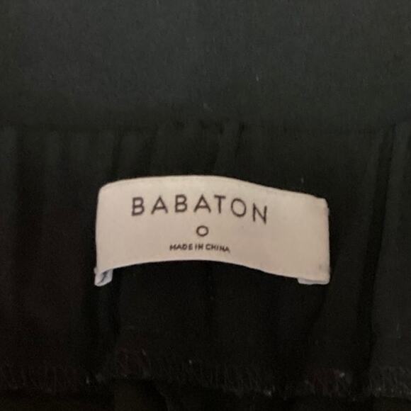 Aritzia Babaton Black Mid Rise Pull On Straight Leg Cropped Casual Pants Size 0 - Picture 4 of 5